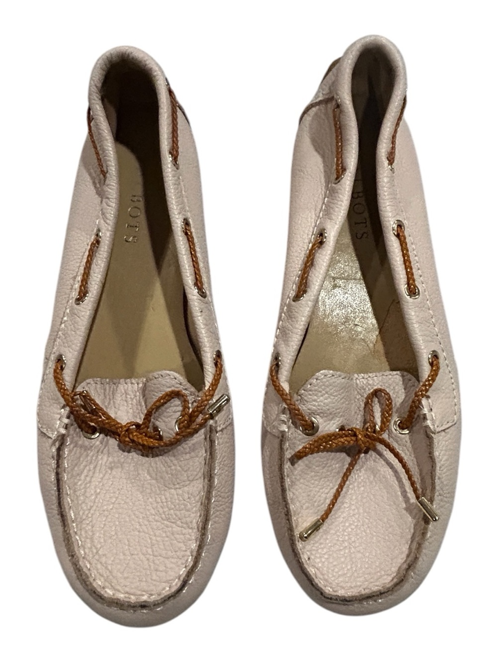 Talbots Leather Driving Moccasins Blush Pink Loafers Bow Detail Women’s Size 7M